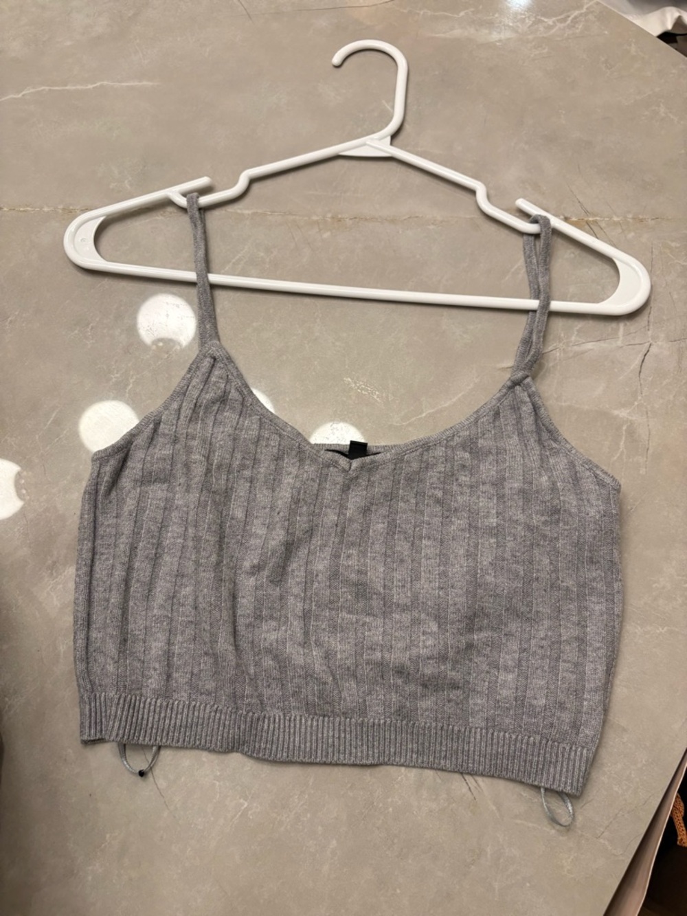 Dynamite Light Gray Ribbed Knit Cardigan - Picture 5 of 8
